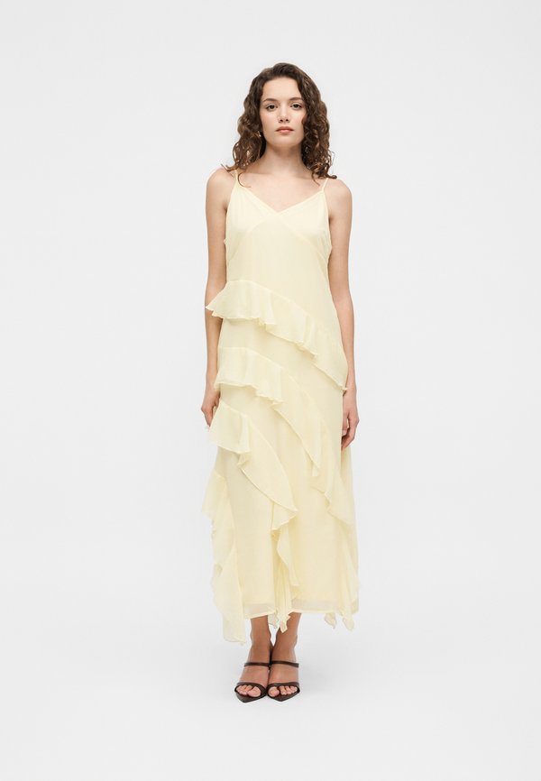 Vero Moda Petite VMSMILLA LONG FRILL DRESS - Cocktail dress / Party dress - pale banana