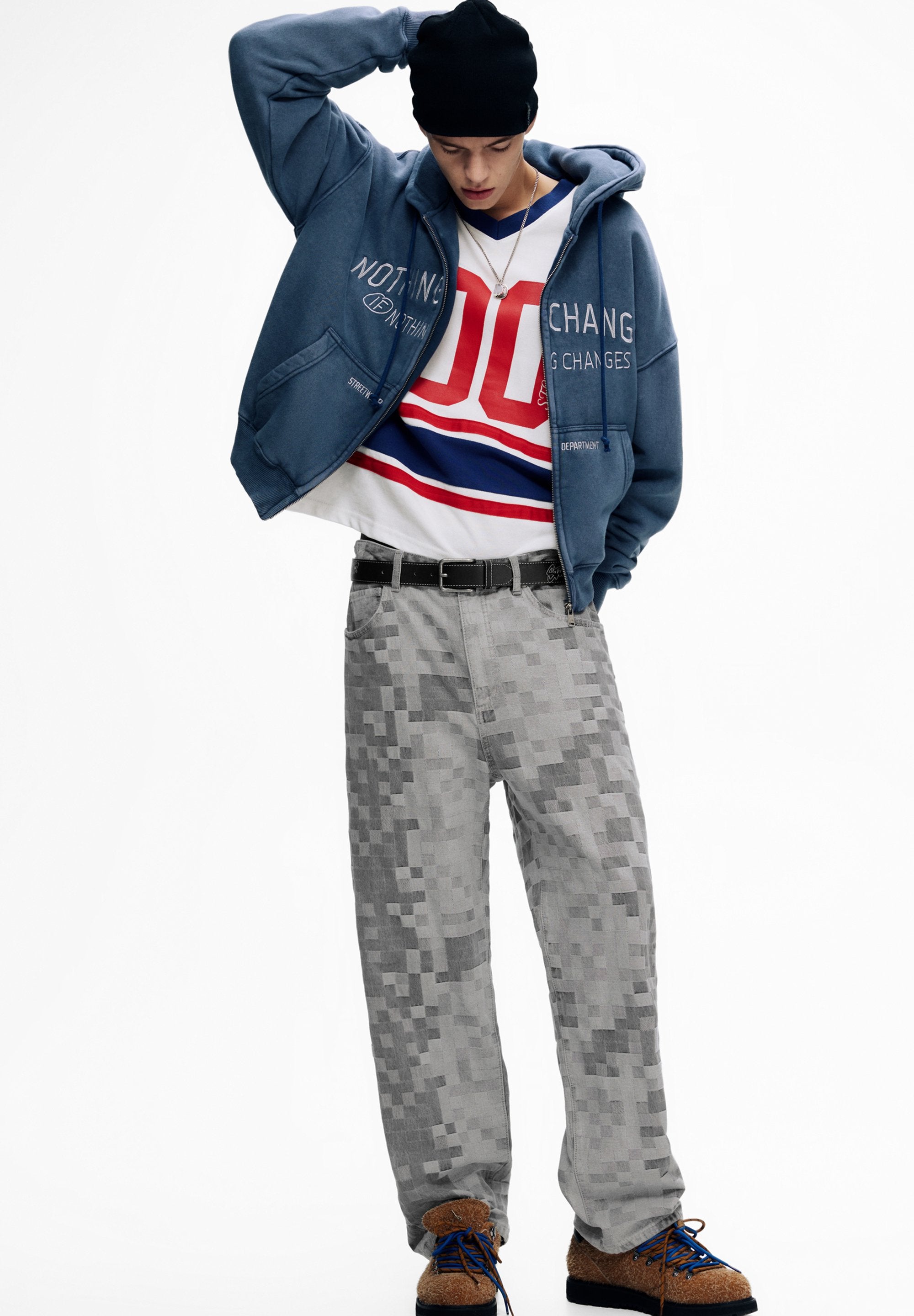 PULL&BEAR JACQUARD CHECK