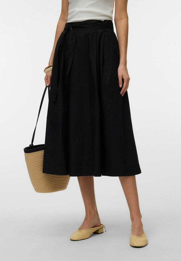 Vero Moda AWLIVA High waist Midi - A-line skirt - black