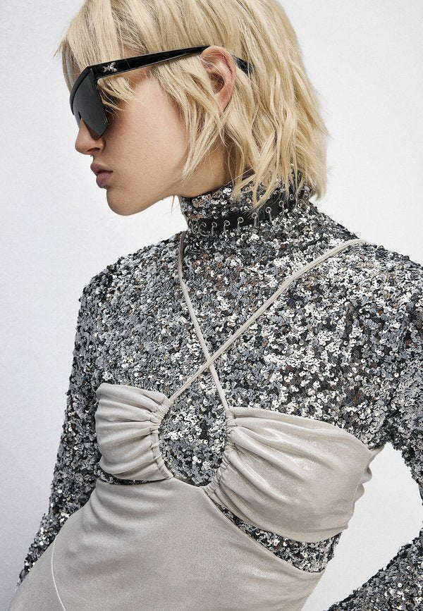 Patrizia Pepe SLEEVELESS WITH CUT-OUT IN LAMINATED