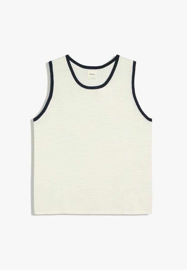 Bershka CONTRAST MESH - VEST TOP - Top - white