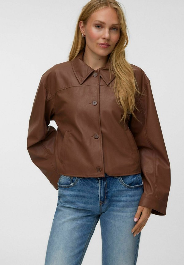 Vero Moda JACKET VMLUANA BLAZER - Faux leather jacket - cocoa brown