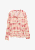 TOM TAILOR HENLEY LANGARM MIT MUSTER - Long sleeved top - berry red check design