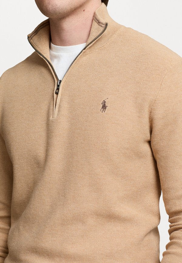 Polo Ralph Lauren MESH KNIT COTTON QUARTER ZIP SWEATER