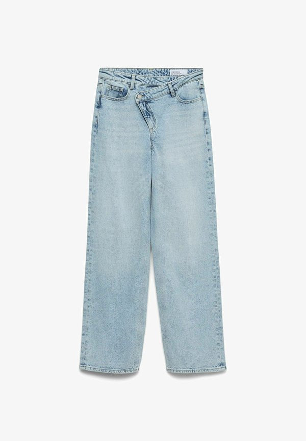 Vero Moda VMTESSA High rise Wide Leg Fit - Relaxed fit jeans - light blue denim