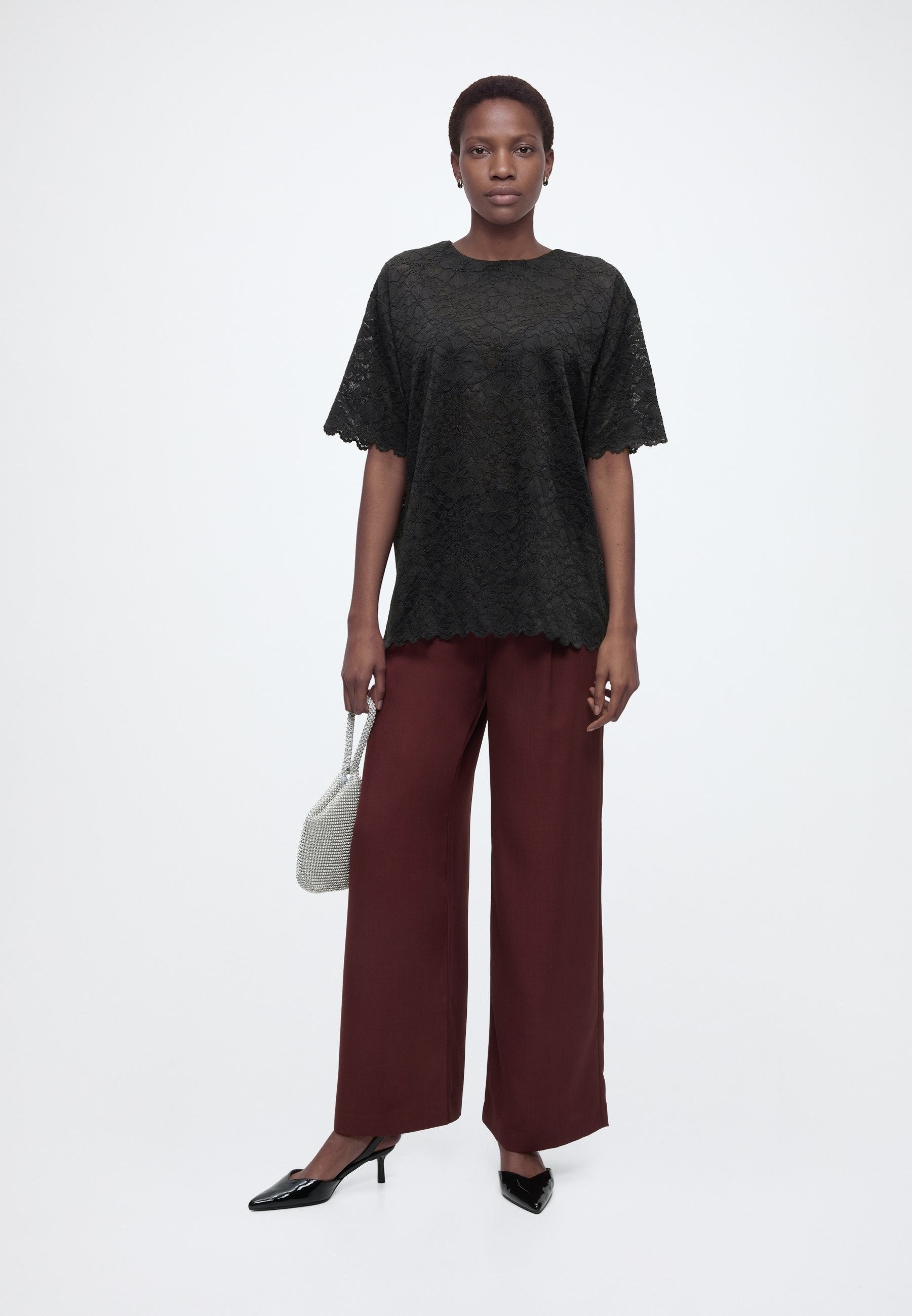 Rosemunde RWFIONA SS OVERSIZE LACE T-SHIRT