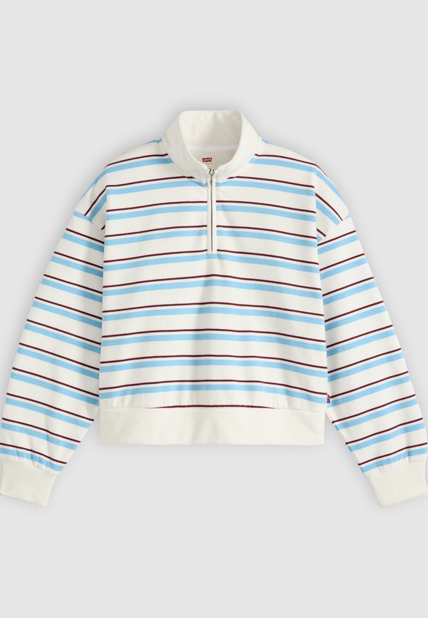 Levi's® EVERYDAY QUARTER ZIP - Sweatshirt - ruby stripe alaskan blue