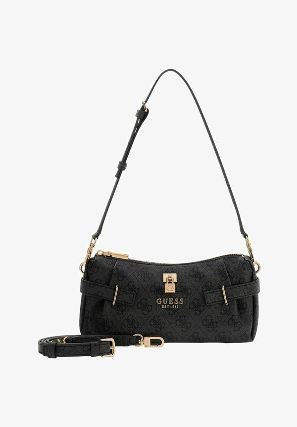 Guess YESBA MINI ZIP - Handbag - coal logo