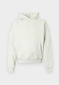 Hellgrauer Kapuzenpullover mit einer Fronttasche, Stern-Stickerei an den Ärmeln, gerippten Bündchen und Saum sowie einer Kordelzugkapuze. Hergestellt aus weichem Baumwollmaterial.