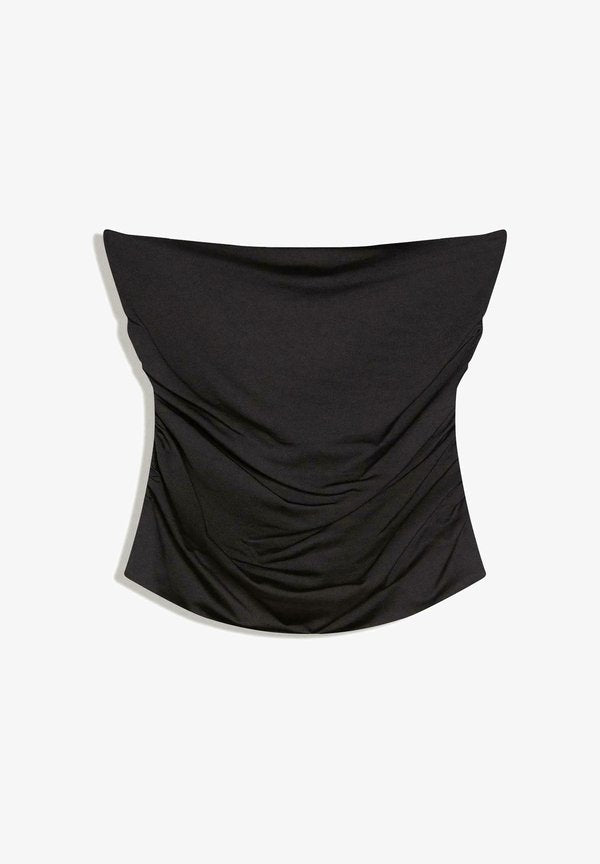 Bershka GATHERED - BANDEAU TOP - Top - black