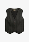 Superdry & Co Waistcoat - charcoal pinstripe