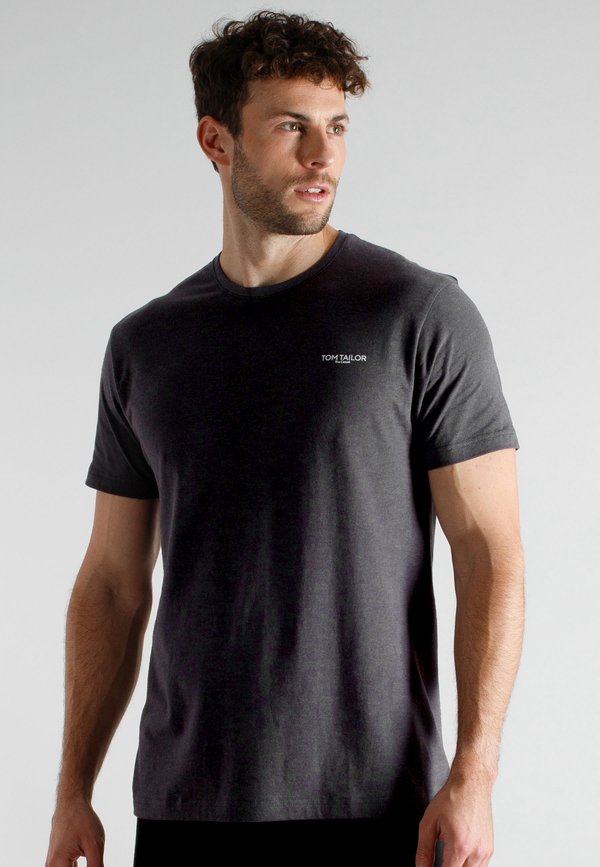 TOM TAILOR 3ER PACK - Undershirt - schwarz mittel melange