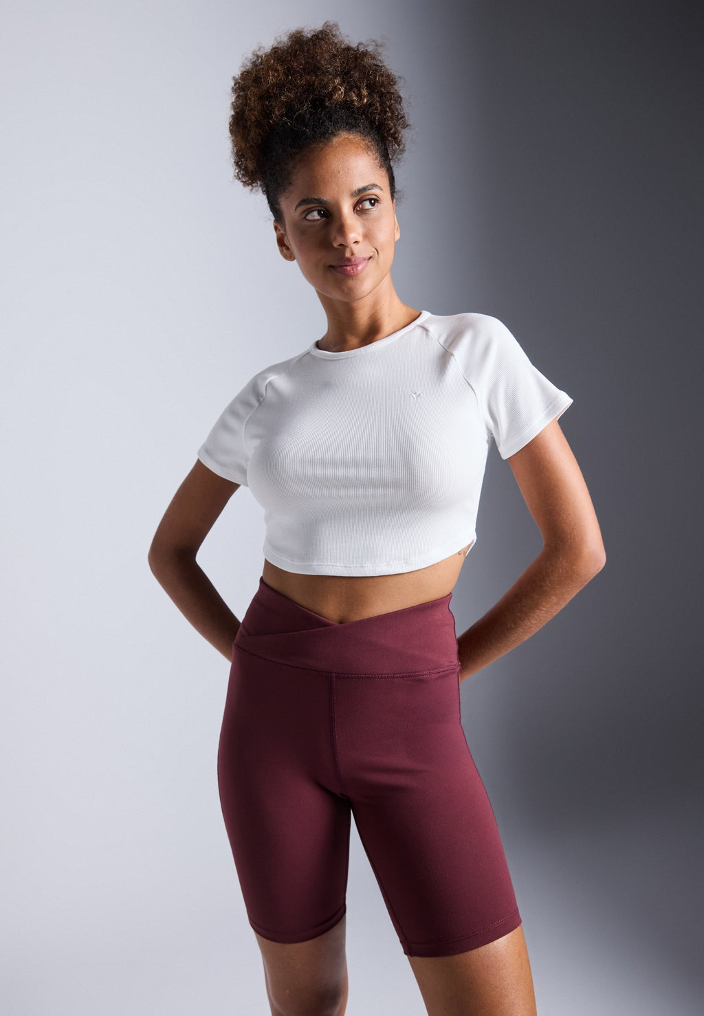 Even&Odd active ESSENTIAL CROPPED FINE RIB T SHIRT