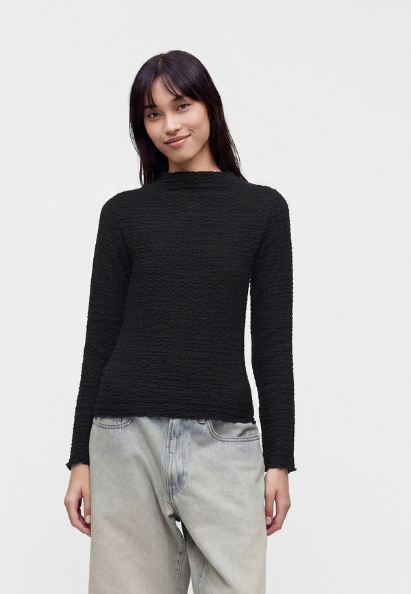 Vero Moda VMZIA FUNNEL NECK - Long sleeved top - black