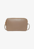 Calvin Klein FOIL LOGO ELONGATED CAMERA - Cross body bag - desert taupe