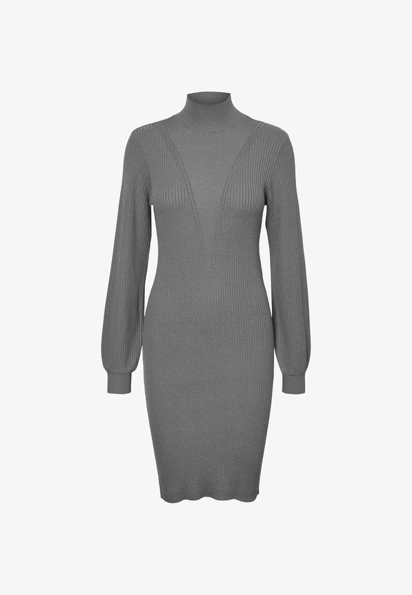 Vero Moda VMRAINA ABOVE KNEE - Jumper dress - medium grey melange