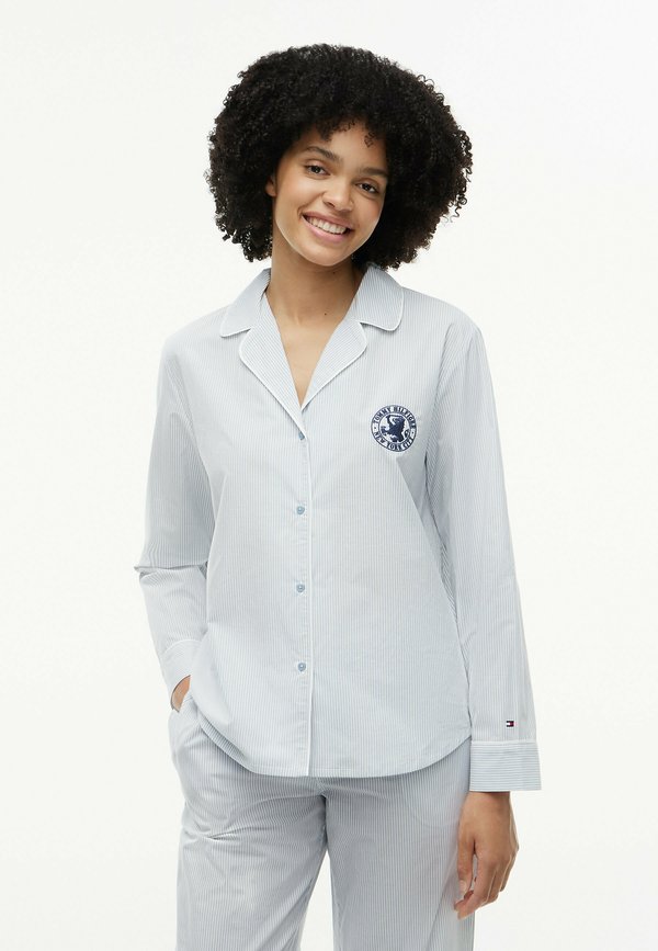 Tommy Hilfiger TOMMY HILFIGER ESSENTIAL STRIPE POPLIN PYJAMA SHIRT - Pyjama top - classic ithaca brisk blue