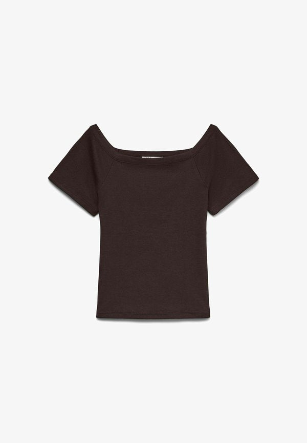 Vero Moda AWEMMA - Basic T-shirt - chocolate torte