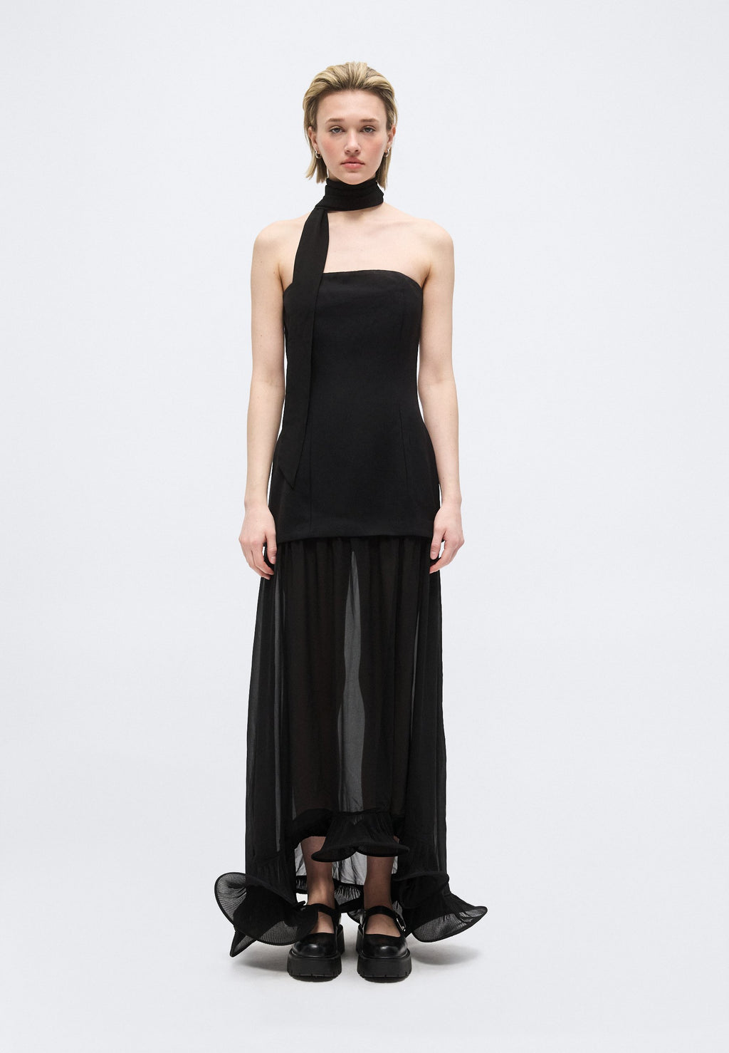 Gina Tricot BANDEAU FRILL MAXI DRESS