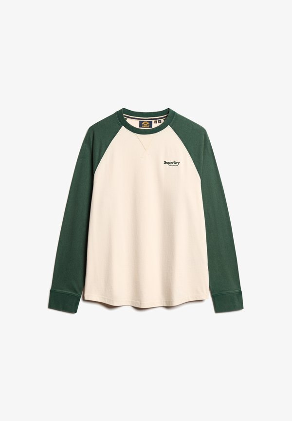 Superdry & Co ESSENTIAL LOGO - Long sleeved top - oatmeal enamel green