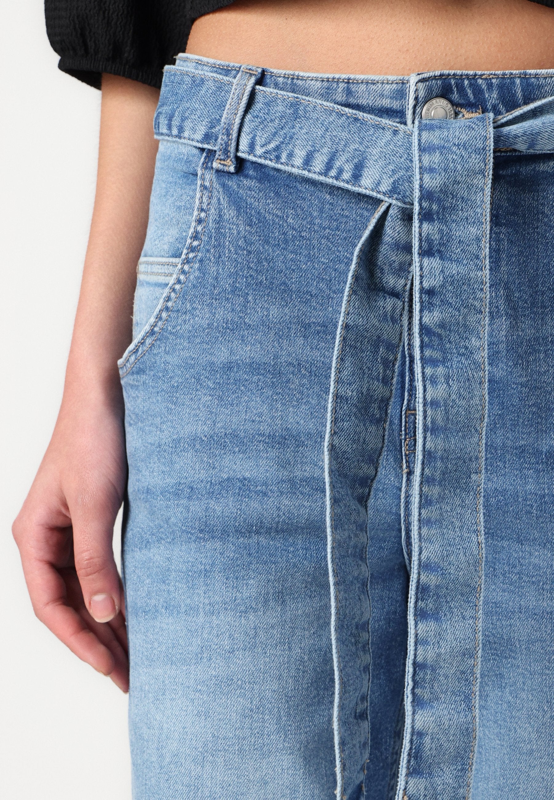 ONLZADDIE WIDE LEG BELT FOLD UP Media 6
