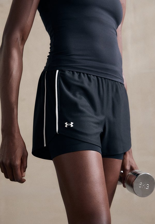Under Armour TECH PLAY UP - Sports shorts - black/white