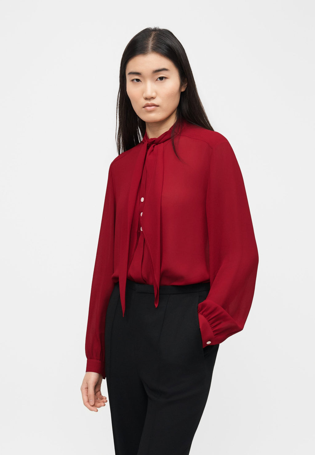 Tory Burch GEORGETTE BOW BLOUSE