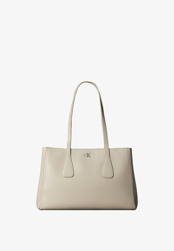 Calvin Klein CK MEDIUM WORK TOTE - Handbag - light hay