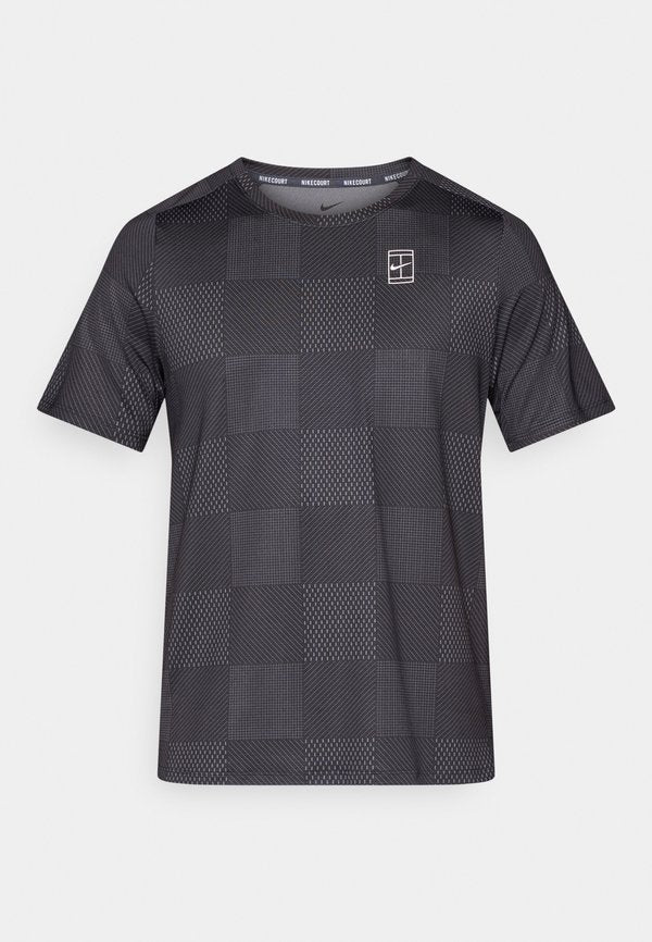 Nike Performance NIKECOURT ADVANTAGE PRINT - Sports T-shirt - black/white