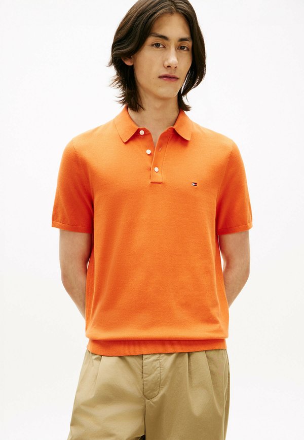Tommy Hilfiger REGULAR FIT KNIT POLO SHIRT - Polo shirt - brilliant orange