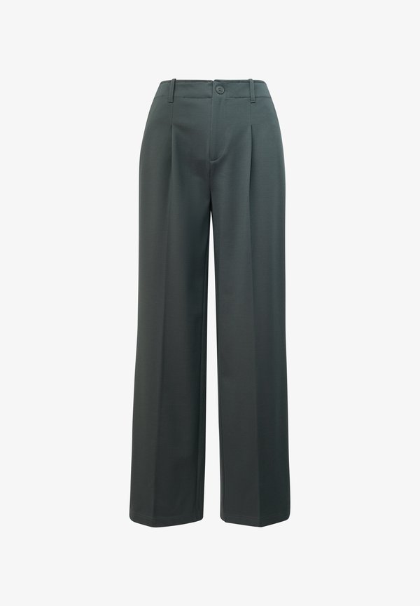 s.Oliver REGULAR MIT FALTE - Trousers - olivgrün