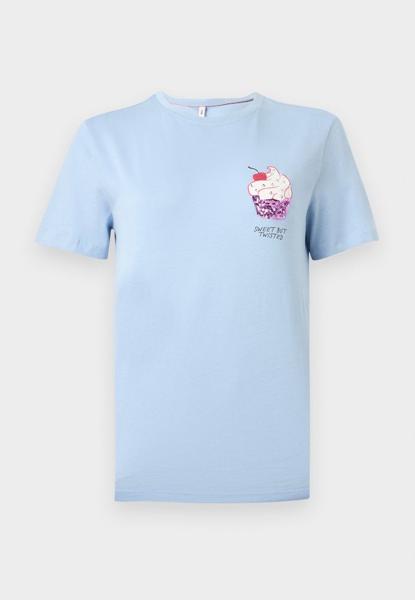 ONLY ONLKITA LIFE GLAM - Print T-shirt - soft chambray