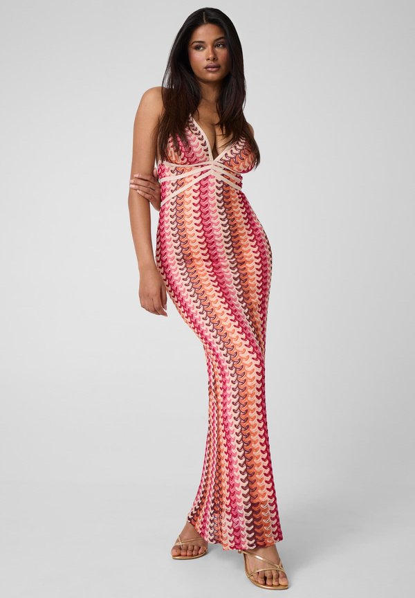 Guess SL FEARNE HALTER DRESS - Maxi dress - pop rose multi