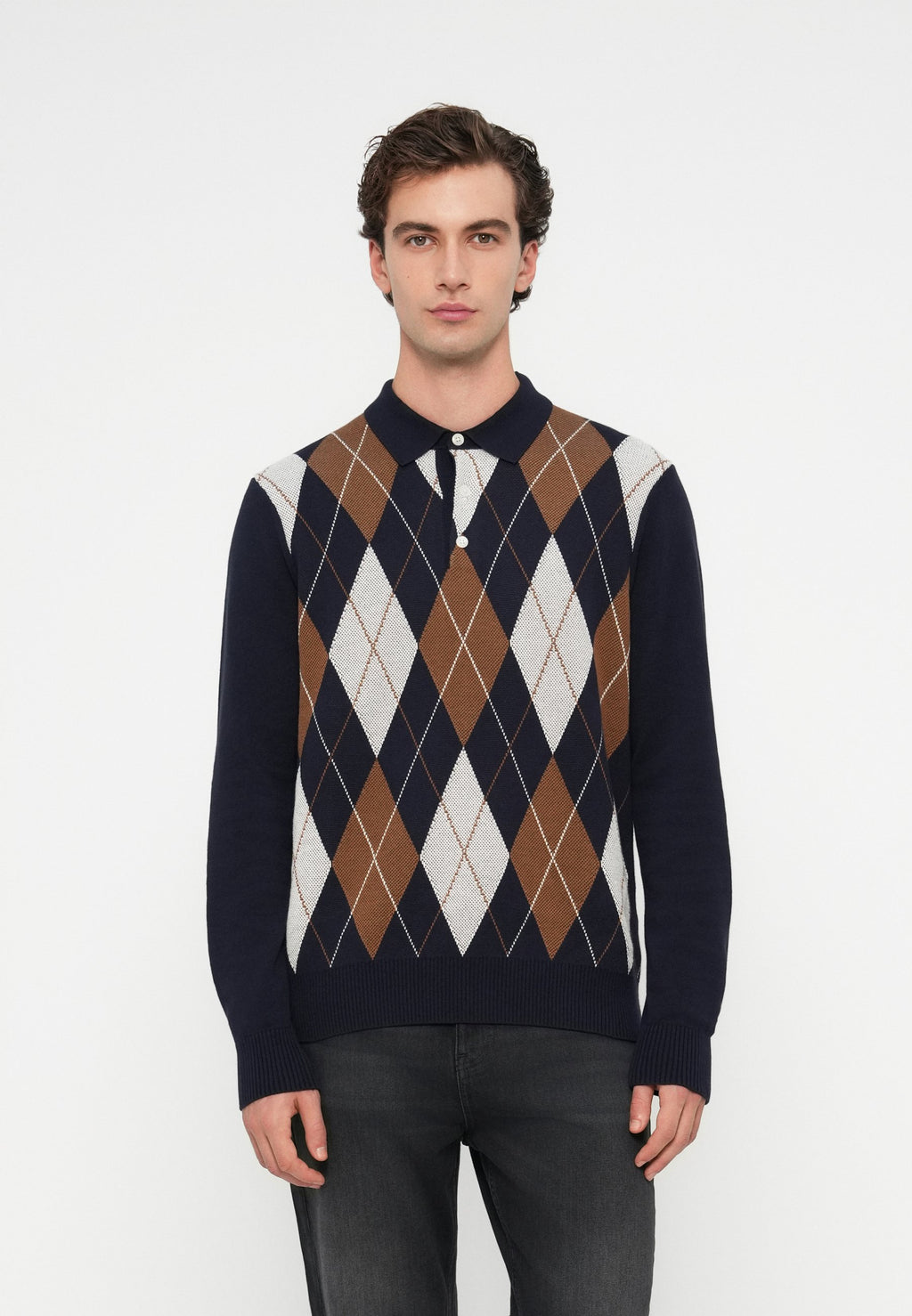 ARGYLE RUGBY COLLAR JUMPER Media 3