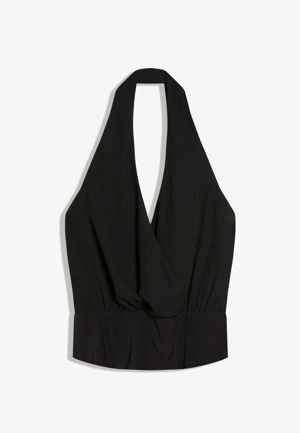 Bershka CROSSOVER HALTER - Top - black