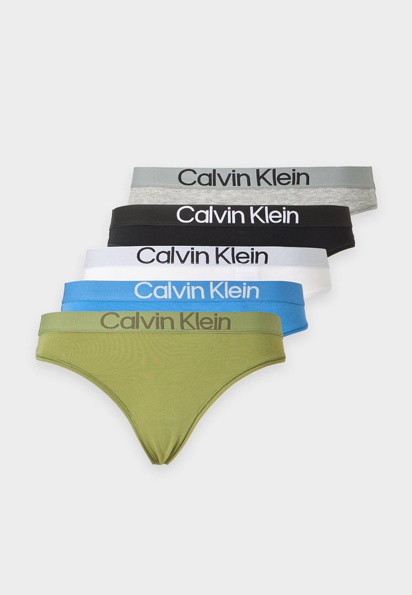 Calvin Klein Underwear EXTRA SOFT 5 PACK - Thong - black/poseidon blue/grey heather