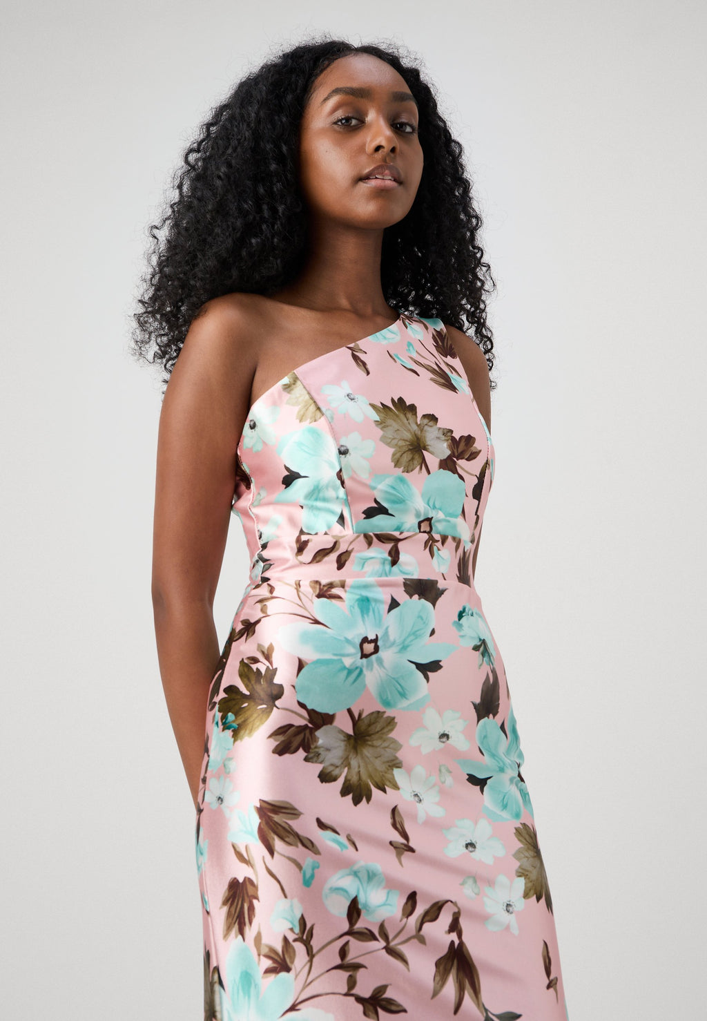 WAL G PETITE WEDDING MILLY ONE SHOULDER MAXI