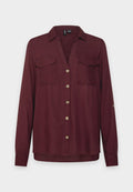 Vero Moda VMBUMPY L/S SHIRT NEW WVN NOOS - Button-down blouse - winetasting