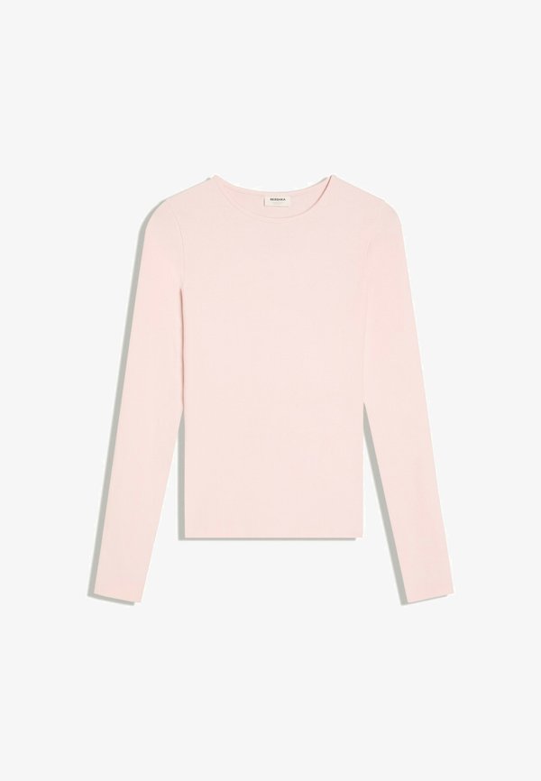 Bershka LONG SLEEVE ROUND NECK - T-SHIRT - Long sleeved top - light pink