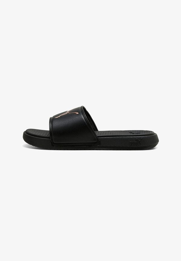 Puma COOL CAT 3.0 SLIDES - Pool slides - black-rose gold-coloured