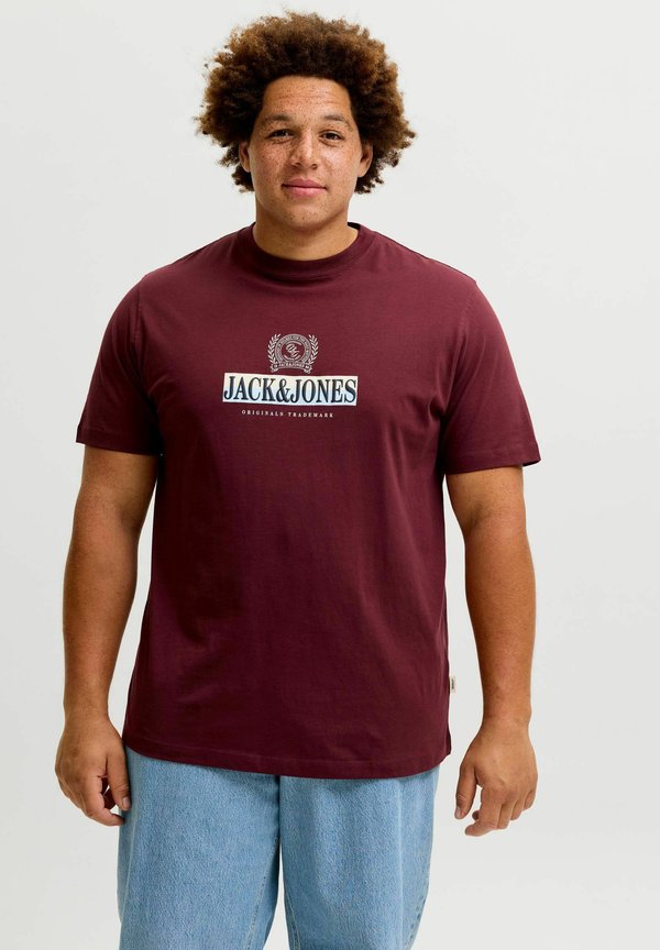 Jack & Jones T-SHIRT PLUS SIZE LOGO T-SHIRT - Print T-shirt - chocolate truffle