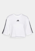 adidas Sportswear ESSENTIALS 3 STRIPES LOOSE - Print T-shirt - white/black