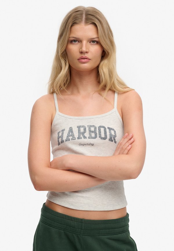 Superdry & Co ATHLETIC ESSENTIALS GRAPHIC CAMI  - Top - iced grey marl
