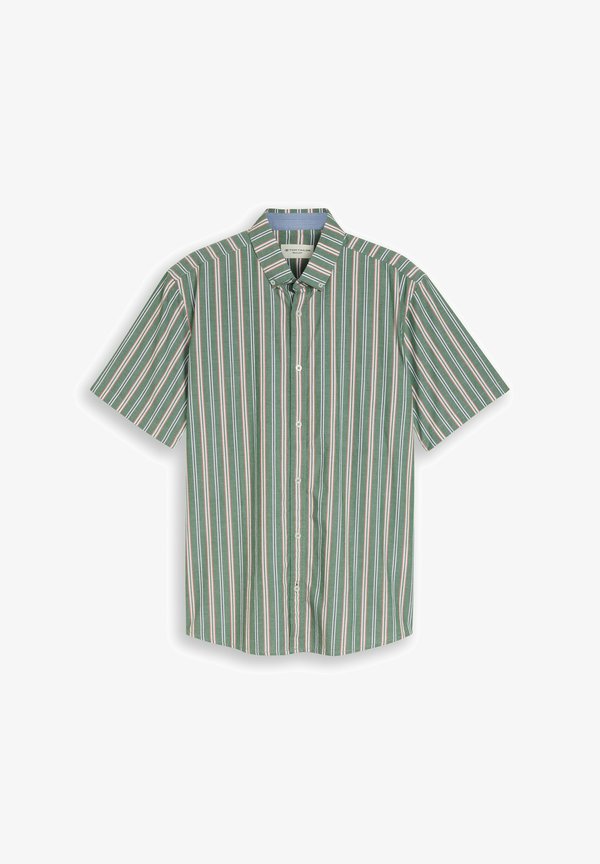 TOM TAILOR REGULAR FIT KURZARMHEMD MIT STREIFEN - Shirt - garden green colorful stripe