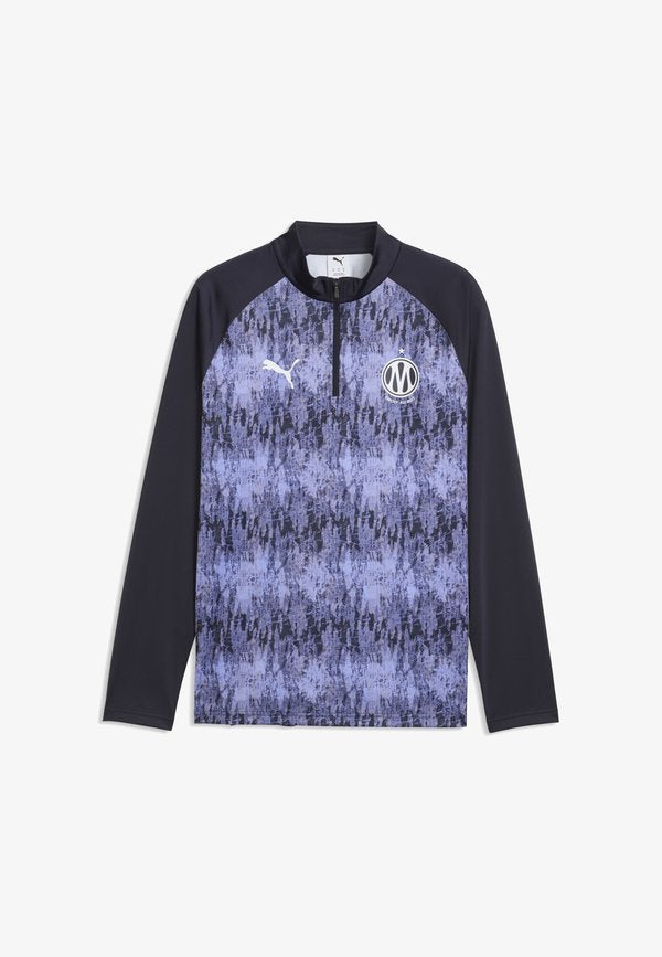Puma OLYMPIQUE DE MARSEILLE AUFWÄRMOBERTEIL MIT REISSVERSCHLUSS BIS ZUM HALS - Club wear - new navy-lavendar pop