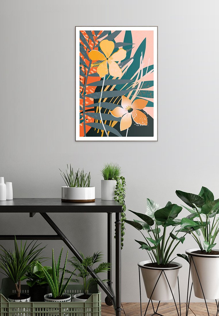 Orange Wallz TROPICAL FLOWERS