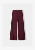 Bershka WIDE-LEG TAILORED - Trousers - bordeaux