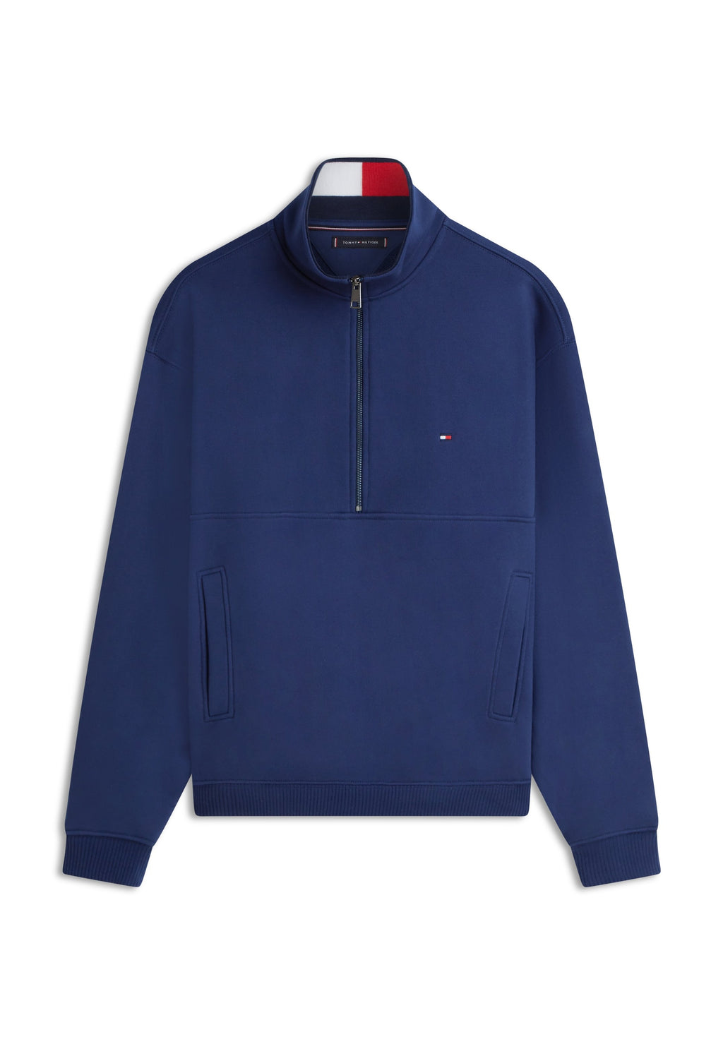 COLOUR-BLOCKED COLLAR TERRY HALF-ZIP JUMPER Media 1