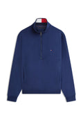 COLOUR-BLOCKED COLLAR TERRY HALF-ZIP JUMPER Media 1