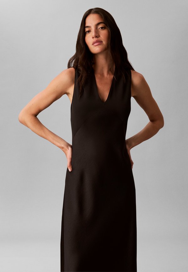 Calvin Klein V NECK MIDI DRESS - Cocktail dress / Party dress - black